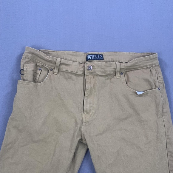 Southpole Flex Pants Men 40x30 (36x30) Khaki Straight Fit Casual Stretch Classic - Picture 3 of 16